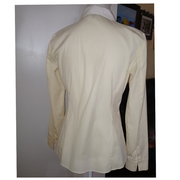 Lafayette 148 For Neiman Marcus Pale Yellow Button Down Career Blouse Size 4● - Picture 5 of 11